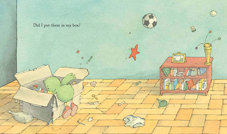 spread from Have You Seen My New Blue Socks ?written by Eve Bunting, coming March 2013 (Clarion)