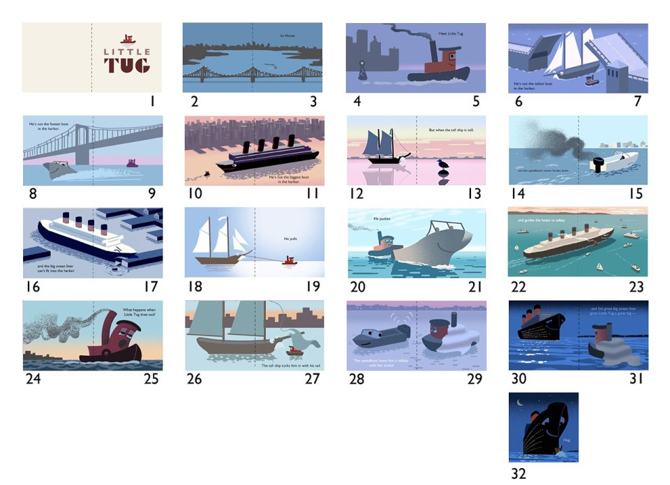 Color script for Little Tug