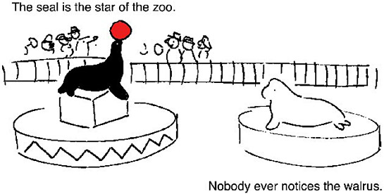 "Early drafts of Where's Walrus? had words in them."