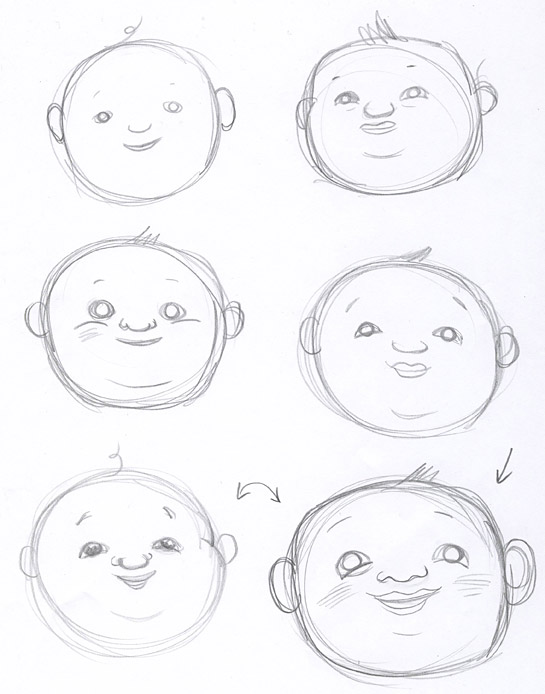 Fiona's sketches for the just right baby