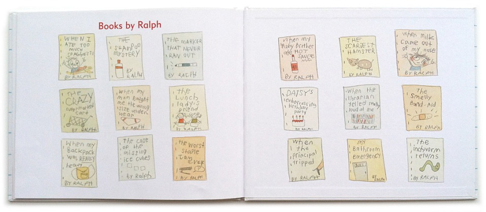 Ralph Tells a Story endpapers, by Abby Hanlon. (My daughter LOVES these titles and we read them every time.)