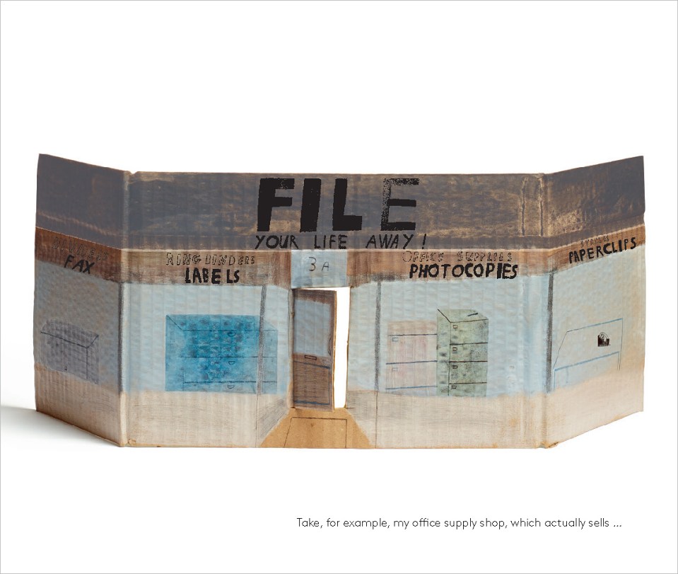 A World of Your Own by Laura Carlin: The outside of an ordinary store...