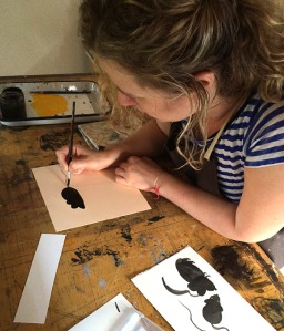 Dasha works on some mice for an upcoming picture book.