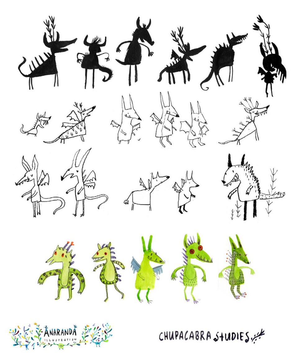 AnaAranda_First-Sketches_ChupacabraAteTheCandelabra-1