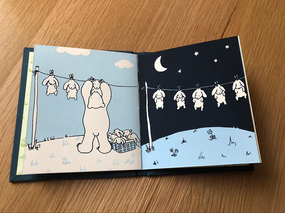 Muddy Bunnies silkscreen page spread.